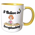 thumbnail image 1 of 3drose, I Believe in Scrapbooking, 15oz Two-tone Yellow Mug, 1 of 6