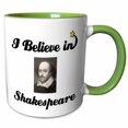 thumbnail image 1 of 3drose, I Believe in Shakespeare, 11oz Two-tone Green Mug, 1 of 6
