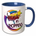 thumbnail image 1 of I Believe In Shopping Cute Believer Design 15oz Two-Tone Blue Mug mug-166866-11, 1 of 3