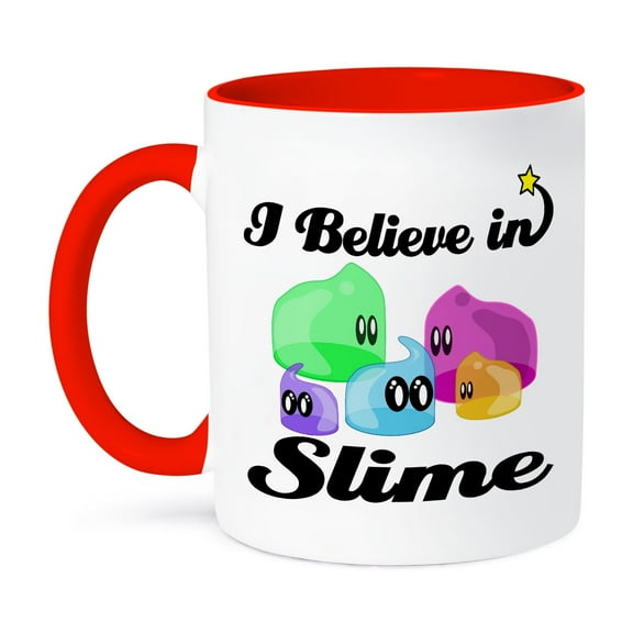 3dRose, I Believe In Slime, 11oz Two-Tone Red Mug