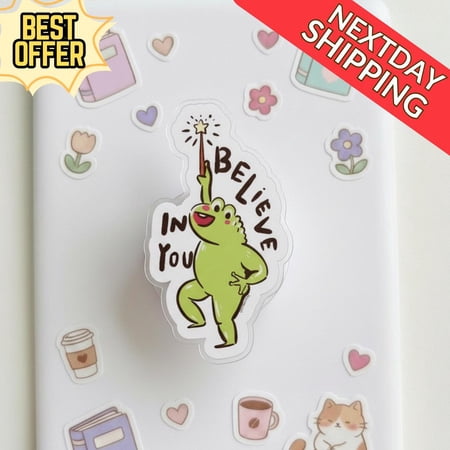 I Believe In You Frog Magnetic Phone Grip – Motivational Frog with Sparkle Wand Magsafe Phone Stand, Cute Phone Stand for Teens, Kids
