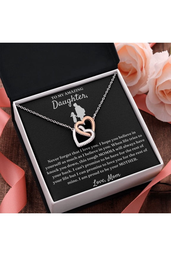 I Believe In You, Interlocking Hearts Necklace For Daughter, Multi Interlocking Heart Necklace