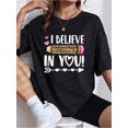 thumbnail image 1 of I Believe In You Teacher Testing Test Day Leopard Pencil T-Shirt, 1 of 4