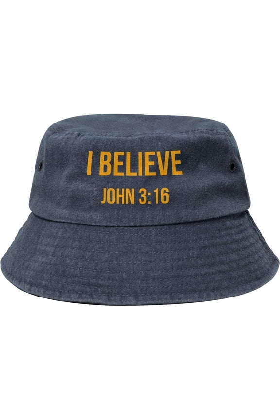I Believe John 3 16 Christian Bucket hat Men Cowboy Fisherman Hat Women Summer Beach Hat Packable Sun Hat Black
