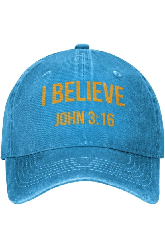 I Believe John 3 16 Christian Cowboy Hat Baseball Cap Women Trucker Hat Men Dad Hat Adjustable Snapback Hat Black