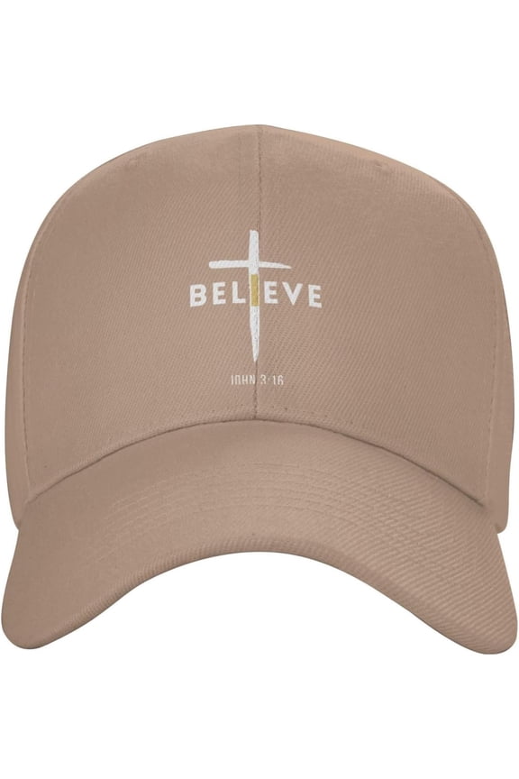 I Believe John 3 16, Christian, Cross Baseball Cap Men Trucker Hat Women Dad Hat Sun Hat Ponytail Hat Black