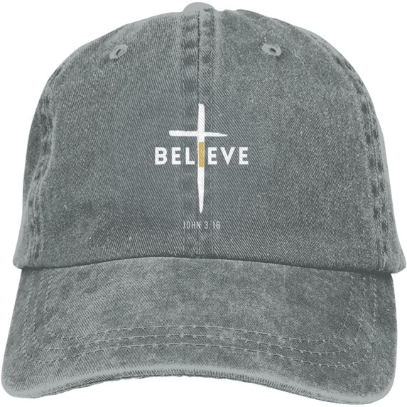 I Believe John 3:16, Christian, Cross Gifts for Women Hat for Men Women Baseball Caps Trendy Caps Graphic Hats Black