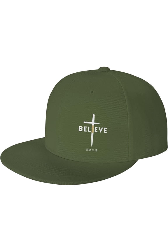 I Believe John 3 16, Christian, Cross Trucker Hat Men Baseball Cap Women Dad Hat Sun Hat Adjustable Ponytail Hat Black