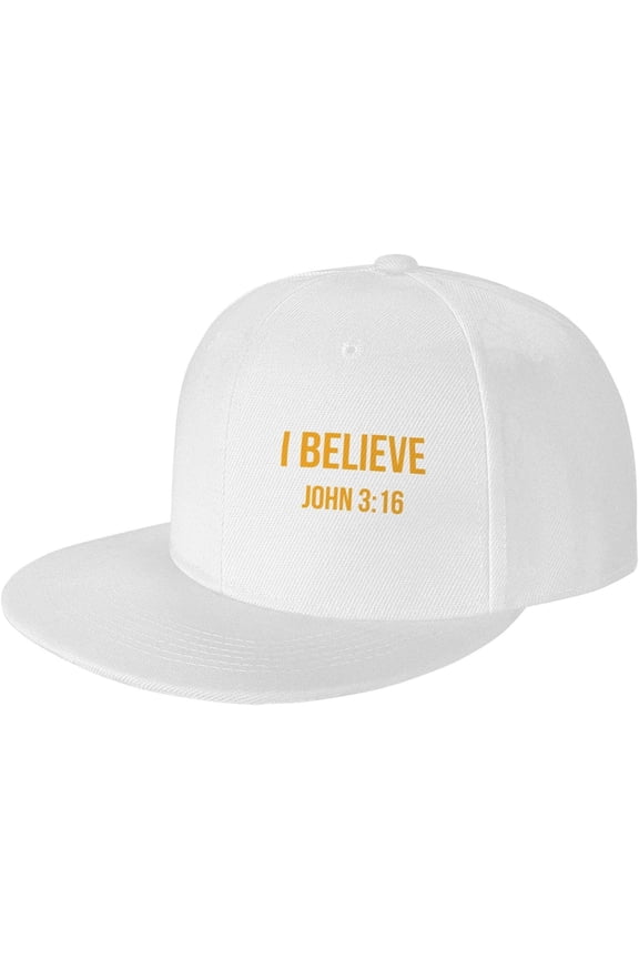 I Believe John 3 16 Christian Trucker Hat Men Baseball Cap Women Dad Hat Sun Hat Adjustable Ponytail Hat Black