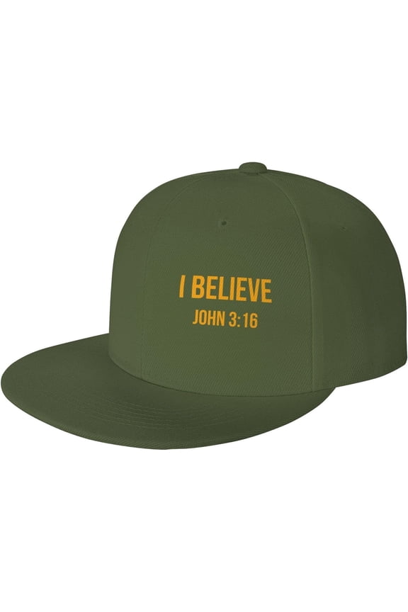 I Believe John 3 16 Christian Trucker Hat Men Baseball Cap Women Dad Hat Sun Hat Adjustable Ponytail Hat Black
