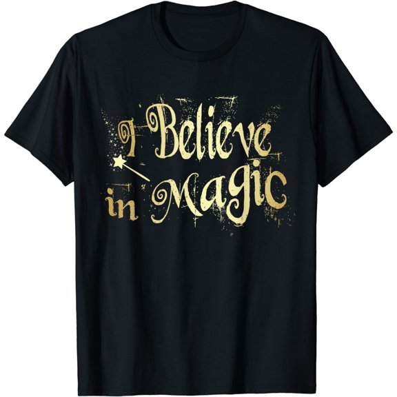 I Believe in Magic Golden Text Fairy Tale Novelty T Shirt