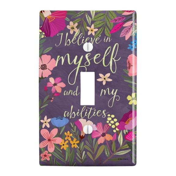 I Believe in Myself and My Abilities Positive Inspirational Message Plastic Wall Decor Toggle Light Switch Plate Cover