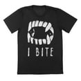 thumbnail image 1 of I Bite Humor Graphic Black Mens T-Shirt, 1 of 1