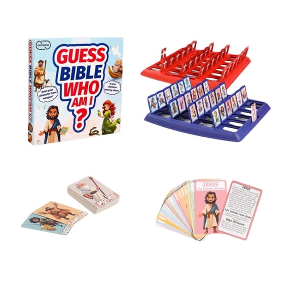 Who I Am Board Games, 24 Holy Characters with Life Story & Verse Cards, Portable 2 Player Fun Family Board Games, Interactive Christian Fun Family Board Games, Christmas Gifts for Family Party