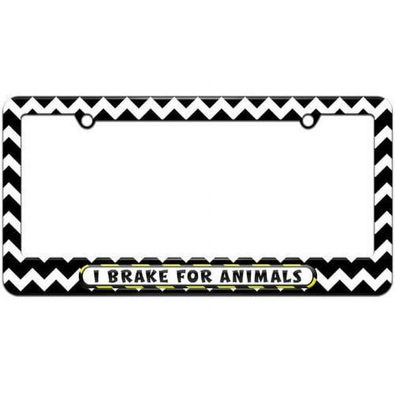 I Brake For Animals License Plate Tag Frame, Multiple Colors