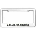 thumbnail image 1 of I Brake For Bicycles License Plate Tag Frame, Multiple Colors, 1 of 1