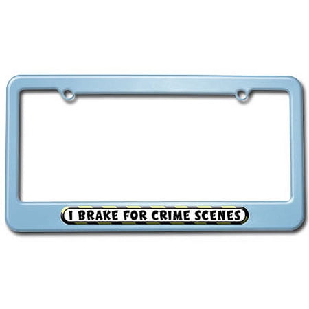 I Brake For Crime Scenes - Investigator CSI License Plate Frame