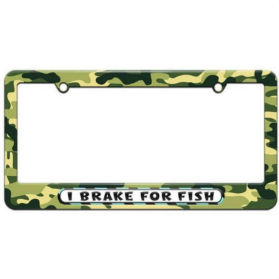 I Brake For Fish License Plate Tag Frame, Multiple Colors