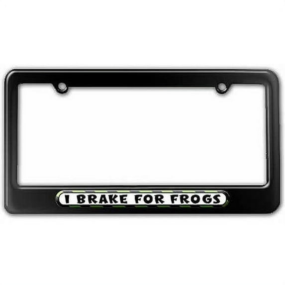 I Brake For Frogs License Plate Tag Frame, Multiple Colors