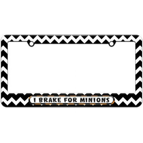 I Brake For Minions License Plate Tag Frame, Multiple Colors
