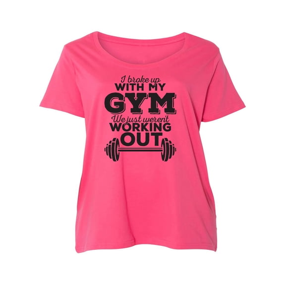 I Broke Up With My Gym Womens Plus Size Scoopneck Tee