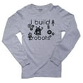 thumbnail image 1 of I Build Robots - Cool Science Engineering Design Men's Long Sleeve Grey T-Shirt, 1 of 2