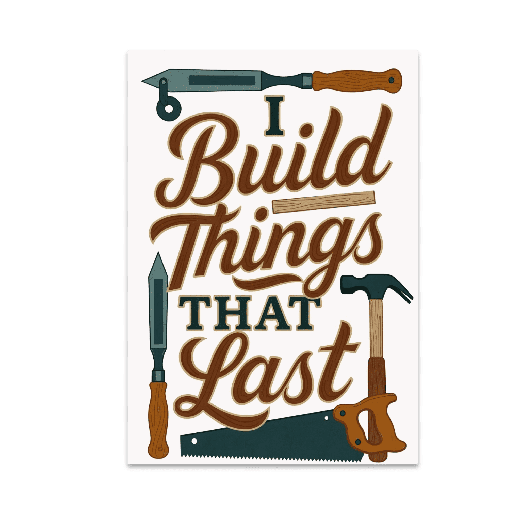 I Build Things That Last Wall Art - Construction Enthusiast - 13x19 ...