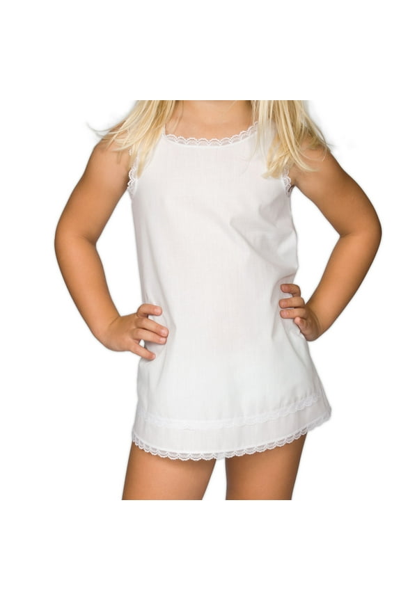 I.C. Collections Baby Girls White Simple A-Line Slip, 6m - 6x