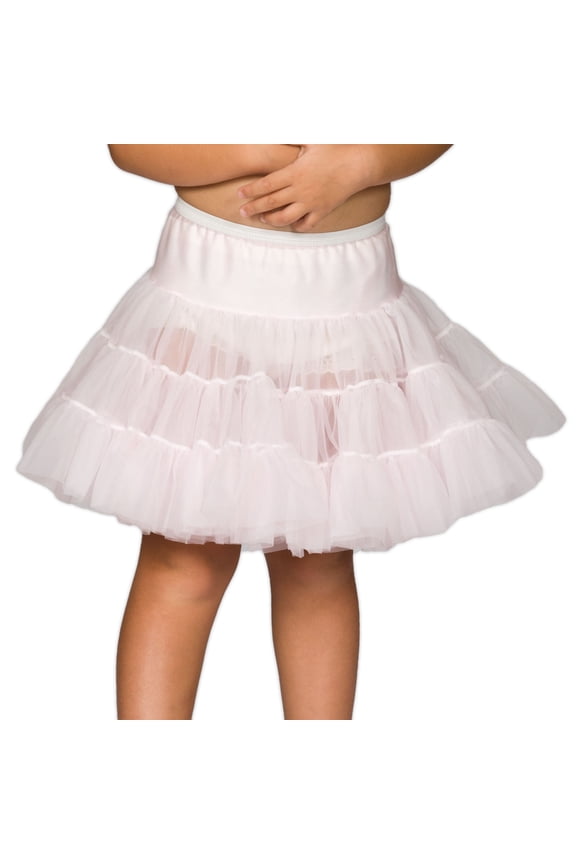 I.C. Collections Girls White or Pink Bouffant Half Slip Petticoat, 4 - 14