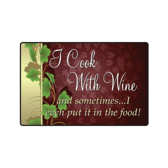 I COOK WITH WINE Aluminum Sign drink alcohol cooking food parking | Indoor/Outdoor | 24" Tall