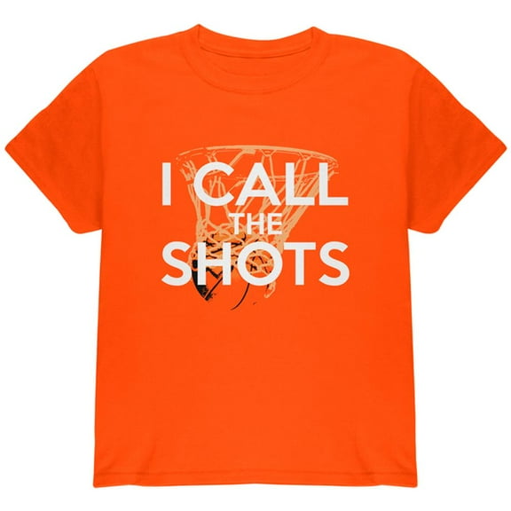 I Call the Shots Basketball Youth T Shirt Orange YXL