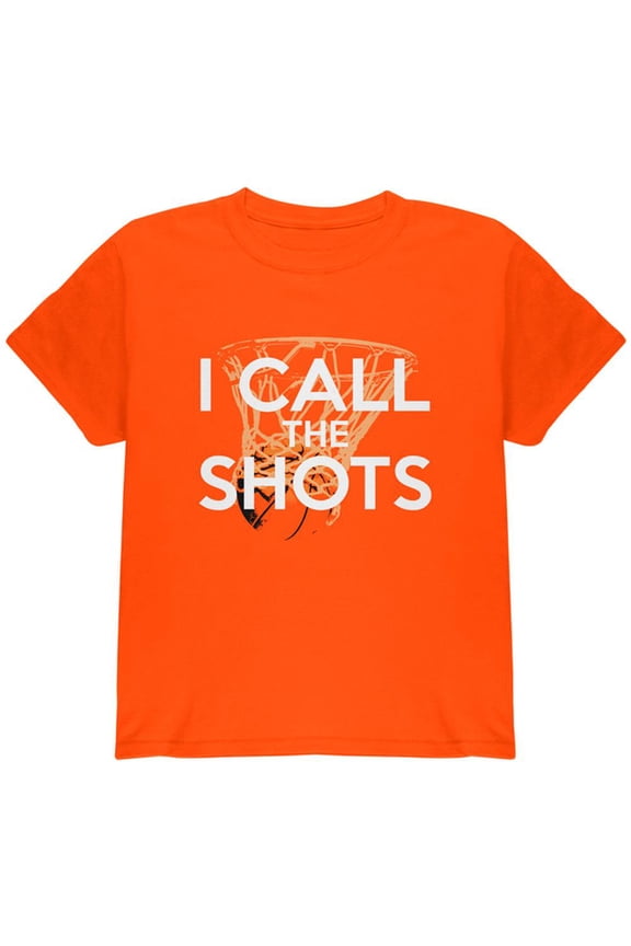 I Call the Shots Basketball Youth T Shirt Orange YXL