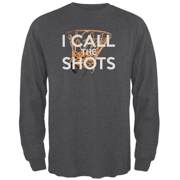 I Call the Shots Mens Long Sleeve T Shirt Deep Heather LG