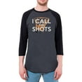 thumbnail image 1 of I Call the Shots Mens Raglan T Shirt Heather Black-Black SM, 1 of 1