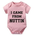 thumbnail image 1 of I Came From Nuttin' Baby Unisex Romper Short Sleeve Bring Home Outfits for Baby Girl White 0-3 Months Baby Boy Clothes, 1 of 2