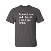 I Came I Saw I Forgot What I Was Doing Sarcastic Hilarious Tshirt Fit Well Novelty Graphic Funny Tee For Adult Humor Holiday Anniversary Birthday
