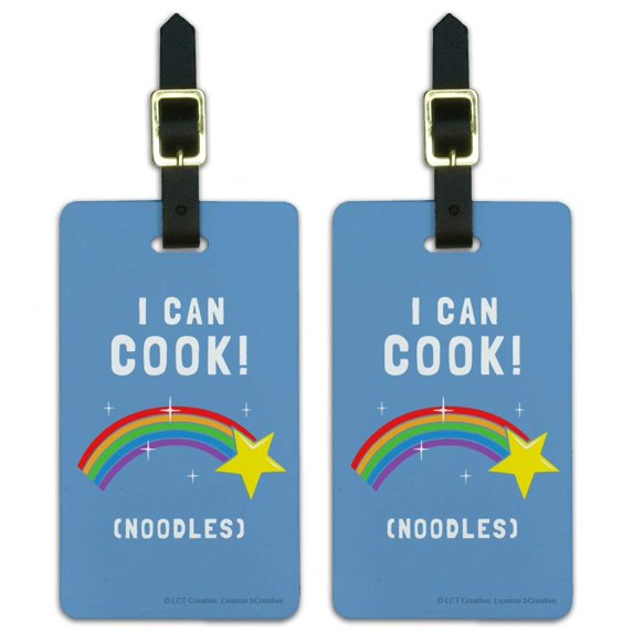 I Can Cook Noodles Shooting Star Funny Humor Luggage ID Tags Suitcase Carry-On Cards - Set of 2