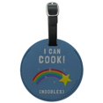 thumbnail image 1 of I Can Cook Noodles Shooting Star Funny Humor Round Leather Luggage Card Suitcase Carry-On ID Tag, 1 of 8