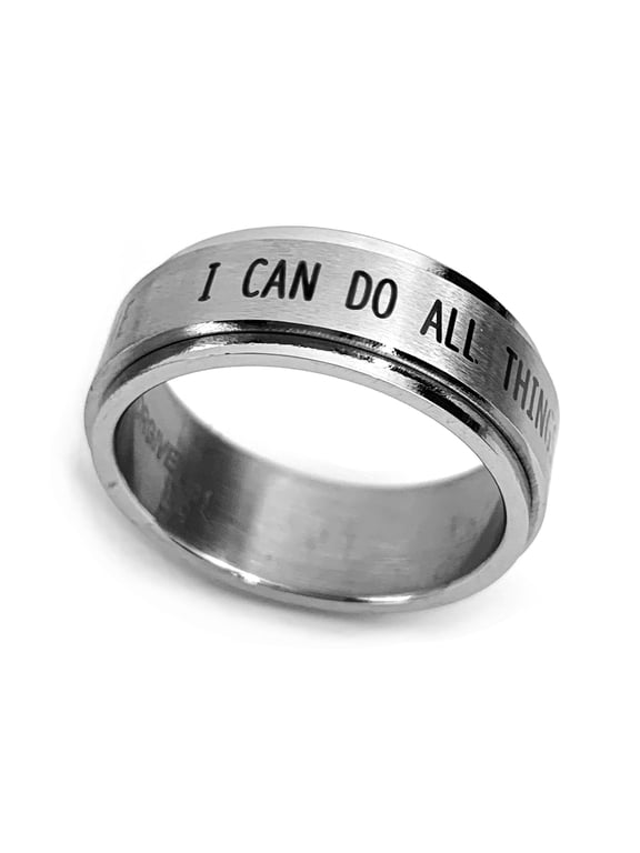 I Can Do All Things Stainless Steel Spinner Ring Sizes 13
