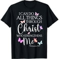 thumbnail image 1 of I Can Do All Things Through Christ Butterfly Religious Women T-Shirt, 1 of 4