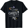thumbnail image 1 of I Can Do All Things Through Christ Cat Religious T-Shirt Black X-Large, 1 of 4