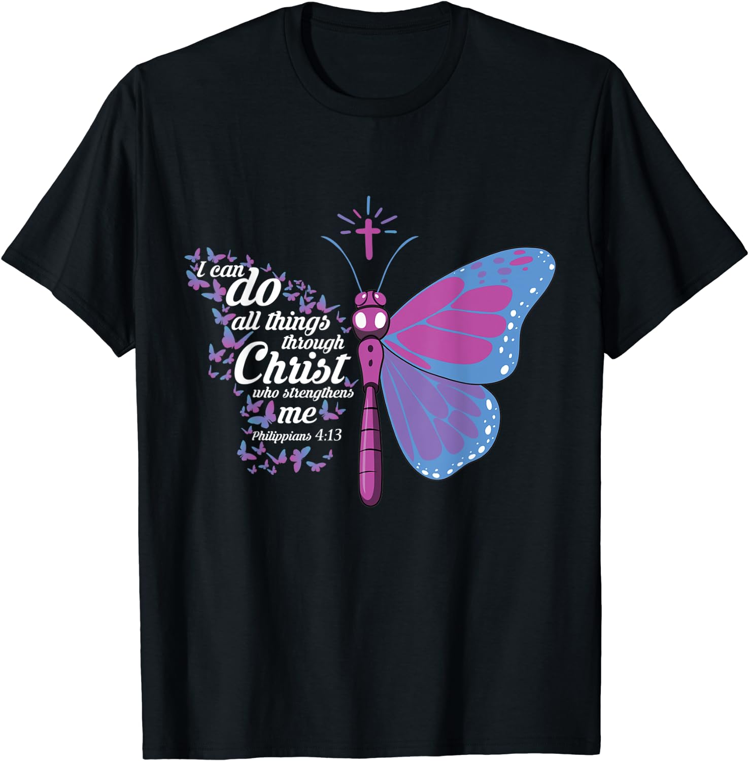 I Can Do All Things Through Christ Christian T-Shirt Black X-Large ...