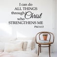 thumbnail image 1 of I Can Do All Things Through Christ Christianity Wall Decal Phil 4:12 Bible scriptures Wall Sticker for Home Bedroom Decor 59x42cm, 1 of 4