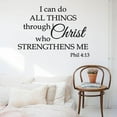 thumbnail image 1 of I Can Do All Things Through Christ Christianity Wall Decal Phil 4:12 Bible scriptures Wall Sticker for Home Bedroom Decor 79x57cm, 1 of 4