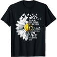 thumbnail image 1 of I Can Do All Things Through Christ - Daisy Flower Religious T-Shirt, 1 of 4