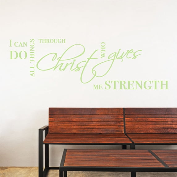 I Can Do All Things Through Christ Strength Wall Decal Sticker Bible Quote