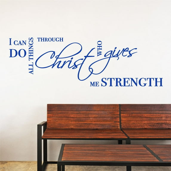 I Can Do All Things Through Christ Strength Wall Decal Sticker Bible Quote