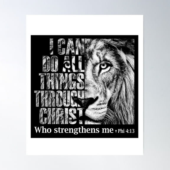I Can Do All Things Through Christ Who Strengthens Me Poster Wall Art, Modern Wall Decor For Living Room Bedroom, 16x24 UNFRAMED