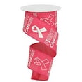 thumbnail image 1 of I Can Fight Cancer Wired Edge Ribbon - 2.5" x 10 Yards (Hot Pink), 1 of 1