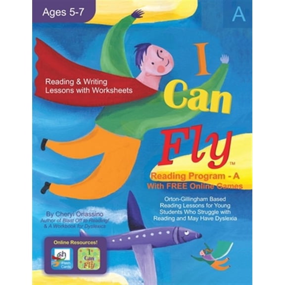 Pre-Owned I Can Fly Reading Program - Book A, Online Games Available: Orton-Gillingham Based Reading Lessons for Young Students Who Struggle with Reading and May Have Paperback